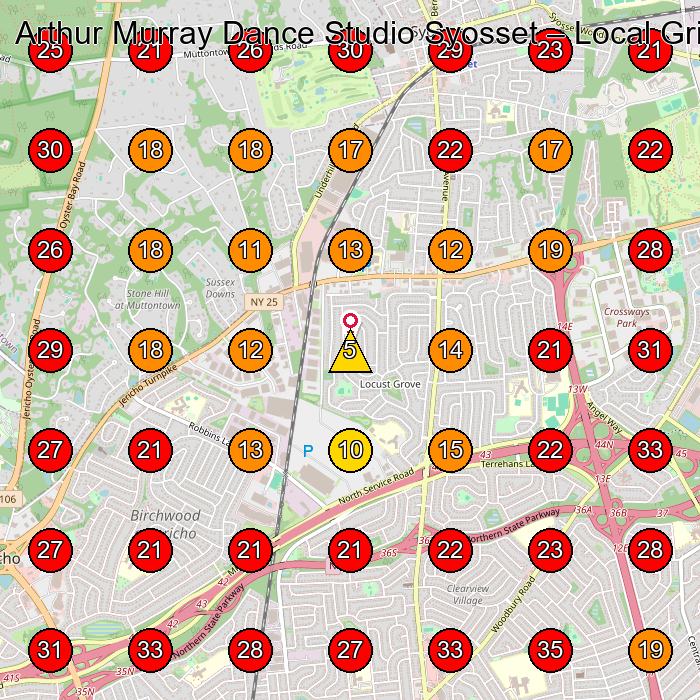 Arthur Murray Dance Studio Syosset GeoGrid visibility map for Dance School in Syosset